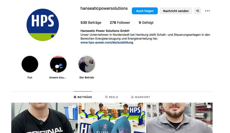 Screnshot vom Instagram Account
