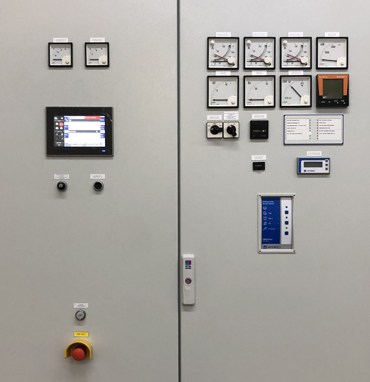 Woodward control cabinet controls